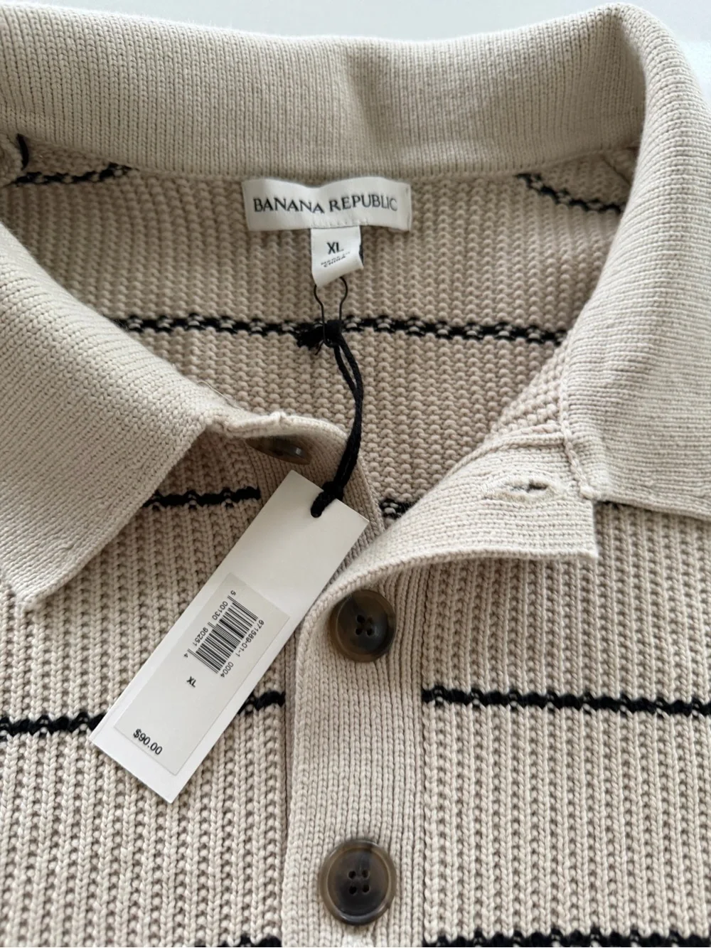 the Banana Republic Textured Striped Sweater Polo